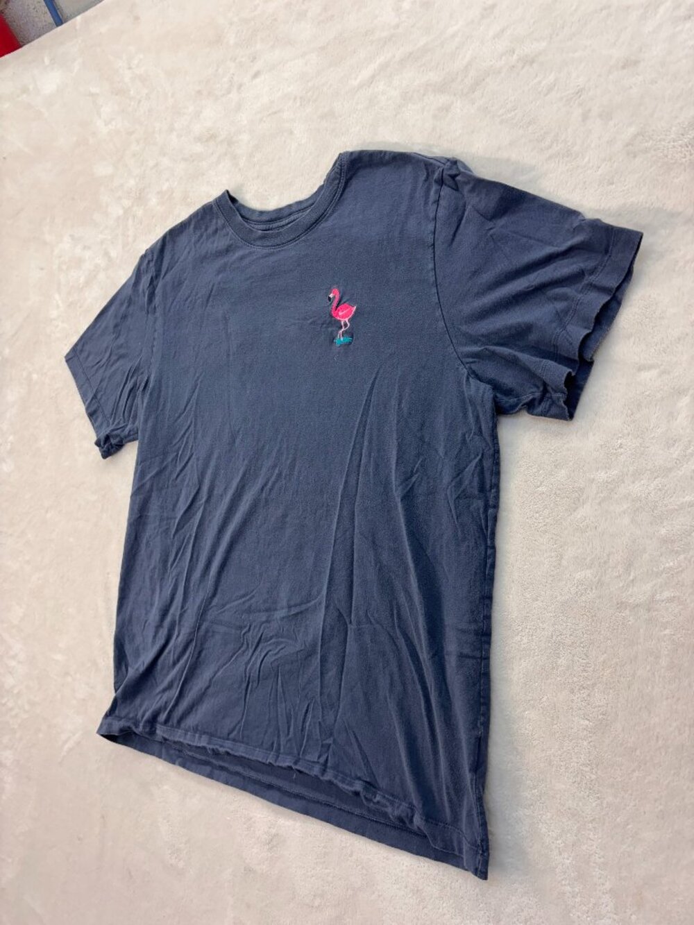 Nike Men's Navy Flamingo Embroidered T-Shirt --- Size: Large --- Great Condition